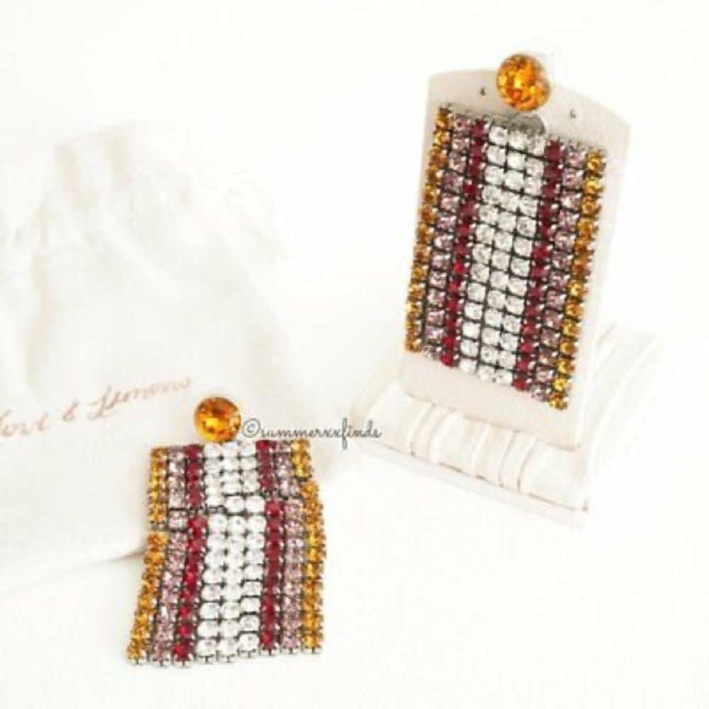 For Love And Lemons Multicolor Crystal Earrings